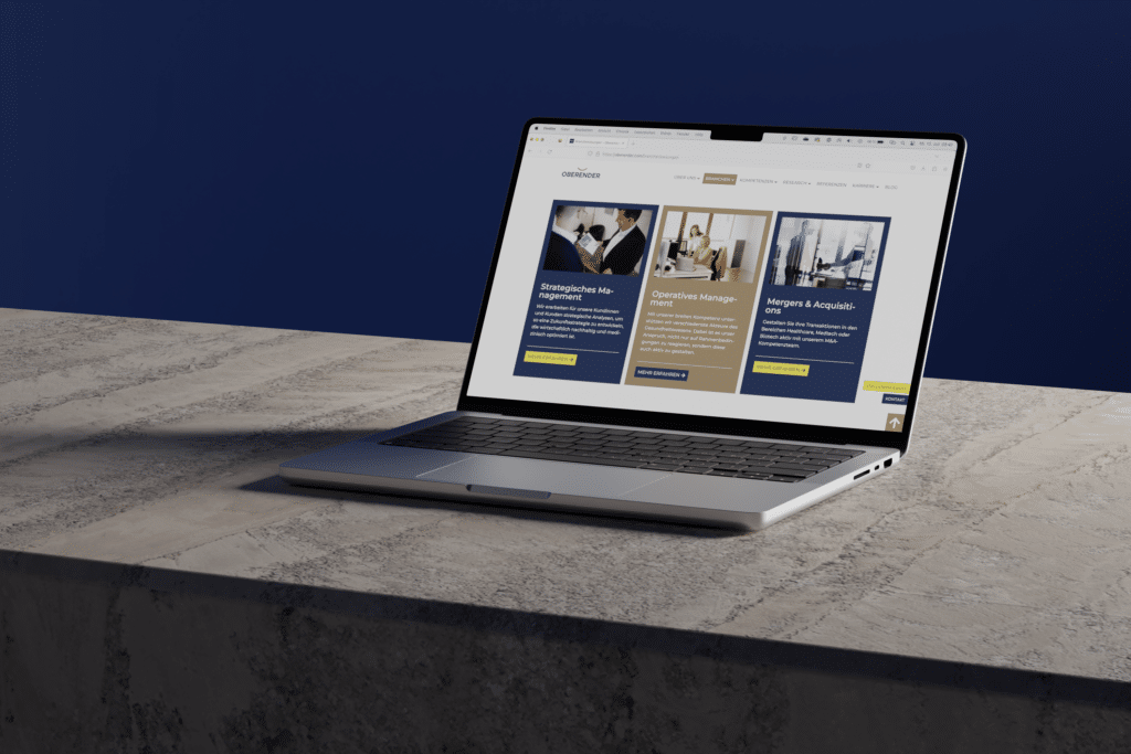 Detail-Rendering der Oberender AG Website aus dem Website-Relaunch der kreativbox