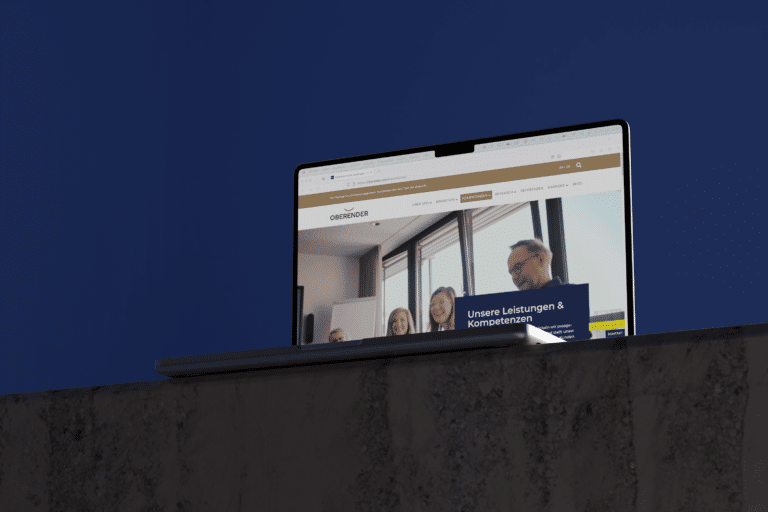 Startseiten-Rendering der Oberender AG Website aus dem Website-Relaunch der kreativbox