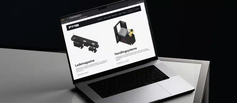 Desktop-Webdesign der FMB Machinery, ausgezeichnet mit dem German Design Award 2025