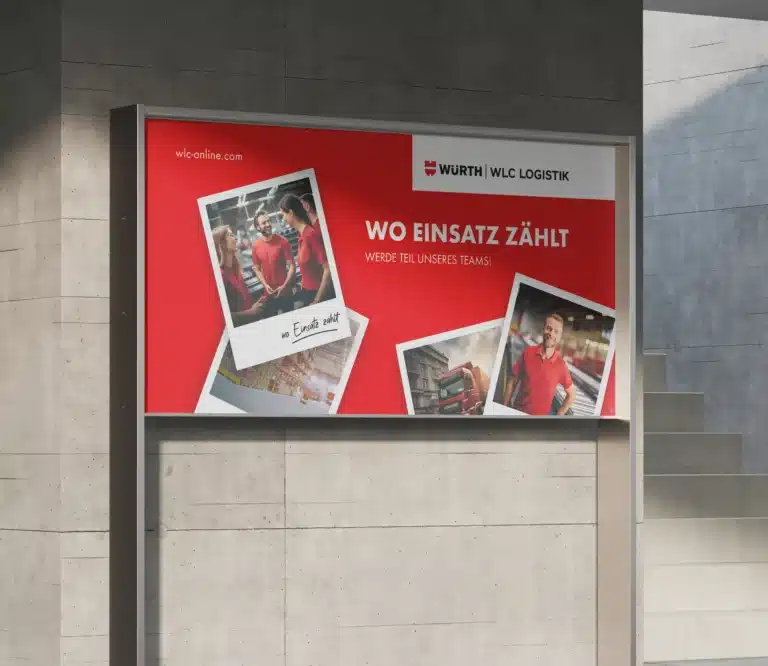 Plakat- und Leinwandmotive für WLC Würth-Logistik aus dem Employer Branding der kreativbox
