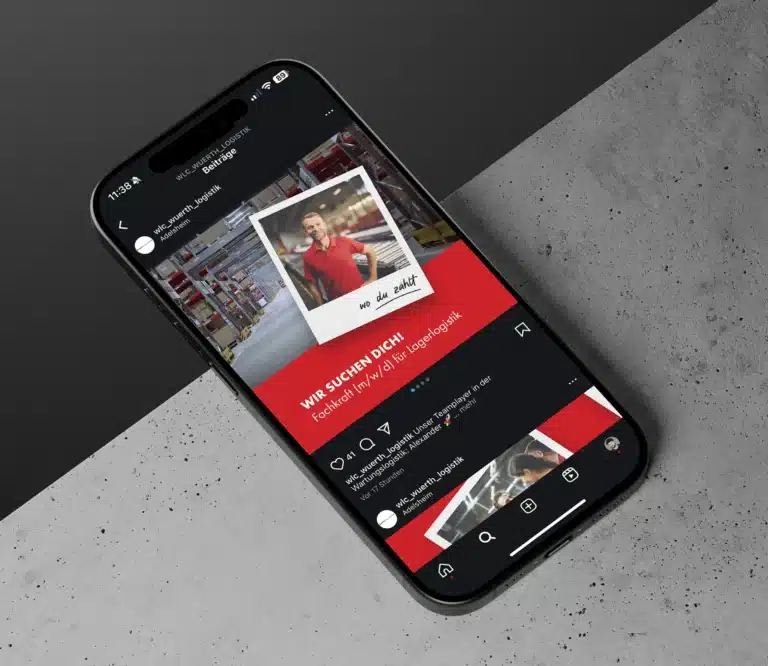 Social-Media-Konzept für WLC Würth-Logistik im Spessart, Employer Branding der kreativbox